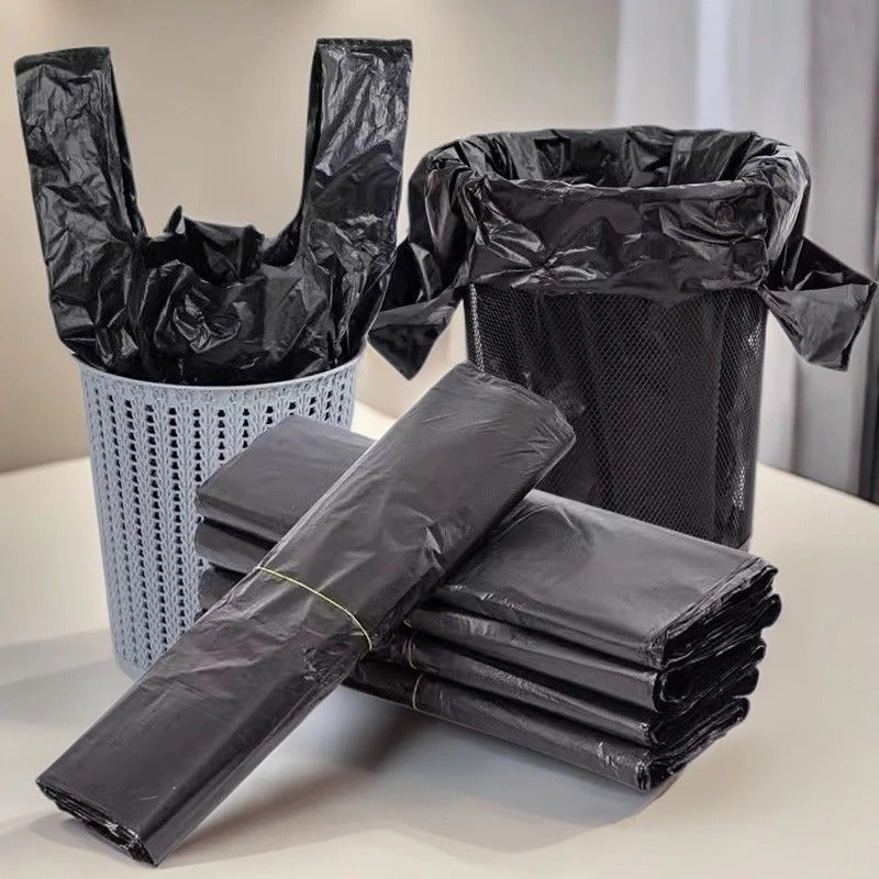 Garbage Bag Household Portable Thickened Black Kitchen Dormitory Student-Affordable Medium And Large Vest Plastic Bag - Image 2